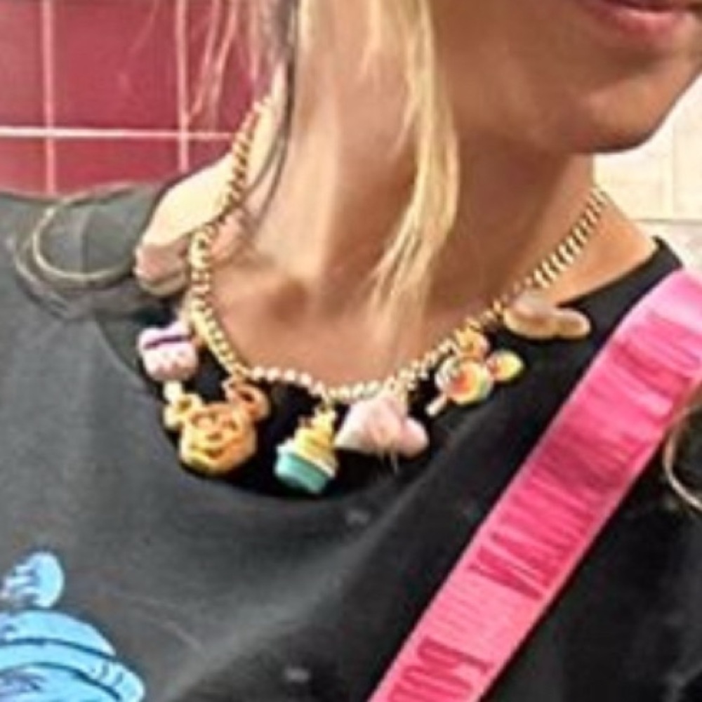 Disneyland Gold Charm Necklace with Colorful Treats Snacks - Picture 8 of 8